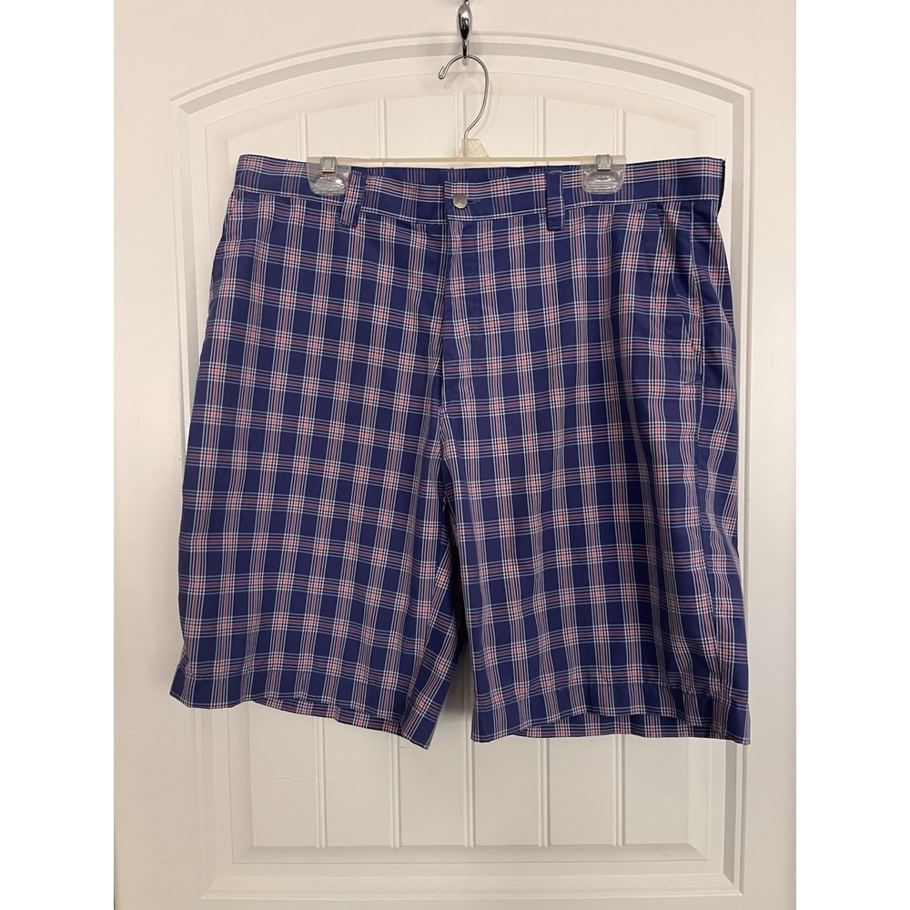 Callaway Golf Blue Plaid 10.5" Inseam Shorts Men's 38